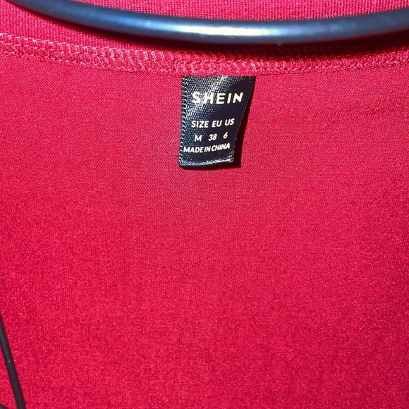 SHEIN top wine color light weight sheer top long sleeve size medium causal top - Picture 3 of 4
